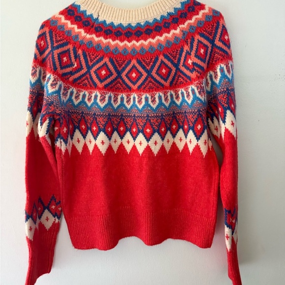 St. John's Bay Red and Blue Geometric Women's Sweater - Picture 4 of 4